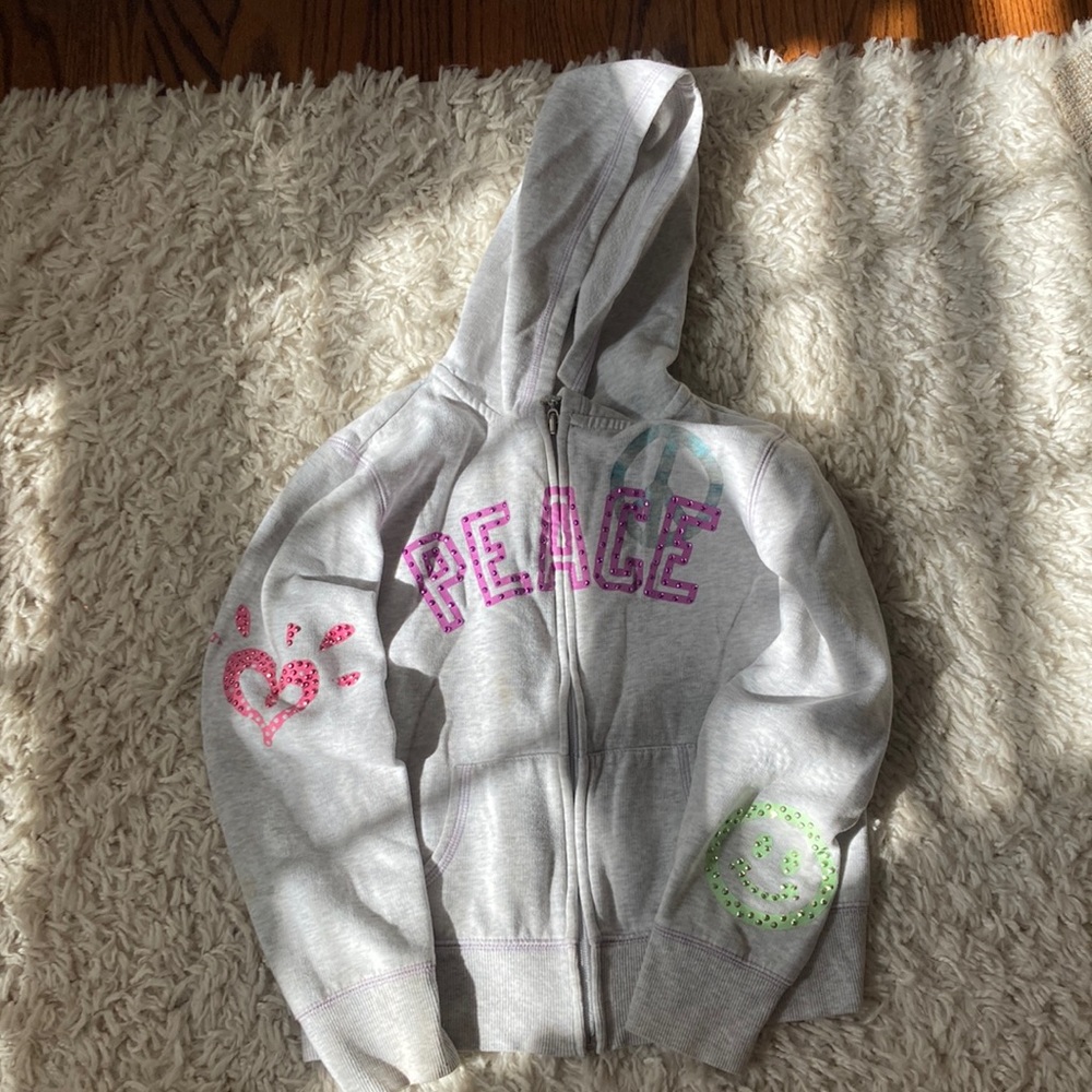 Girls justice hoodie. With sequence
